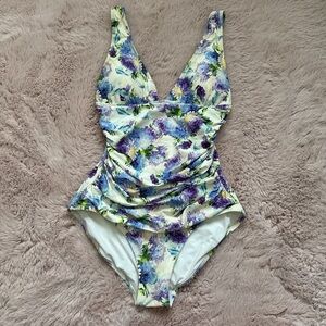 J. Crew Floral One Piece Swimsuit